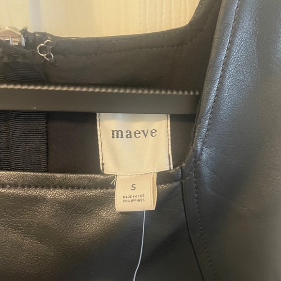 Maeve Sleeveless Faux-Leather Shift Mini Dress - Picture 5 of 6